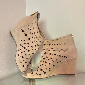 Michael Kors Beige Cutout Wedge Sandals